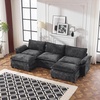 image:imageVINGLI Convertible Modular Sectional Sofa for Living Room with Deep Seat amp Movable 2Layer Ottoman Oversized LShape Cloud Sofa with Chaise amp Armrests Loveseat for Small Spaces Chenille BlackChenilleblack