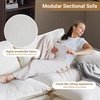image:imageVINGLI Convertible Modular Sectional Sofa for Living Room with Deep Seat amp Movable 2Layer Ottoman Oversized LShape Cloud Sofa with Chaise amp Armrests Loveseat for Small Spaces Chenille BlackChenillecream