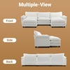 image:imageVINGLI Convertible Modular Sectional Sofa for Living Room with Deep Seat amp Movable 2Layer Ottoman Oversized LShape Cloud Sofa with Chaise amp Armrests Loveseat for Small Spaces Chenille BlackChenillewhite Cream