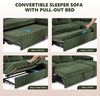 image:imageVINGLI Convertible Sofa Bed Couches for Living Room Sleeper Sofa with Pull Out Couch Bed CloudLike Plush Fleece LShape Sectional Couch with Storage Chaise USB Charging Side Pockets Green