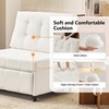image:imageVINGLI Convertible Sofa Bed Tufted Teddy Fleece Sleeper Chair Bed Couch Armless Living Room Chairs with Adjustable Backrest Pull Out Couch Bed for Small SpacesWhite