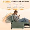 image:imageVINGLI Convertible Sofa Bed Tufted Teddy Fleece Sleeper Chair Bed Couch Armless Living Room Chairs with Adjustable Backrest Pull Out Couch Bed for Small SpacesLight Green
