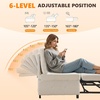 image:imageVINGLI Convertible Sofa Bed Tufted Teddy Fleece Sleeper Chair Bed Couch Armless Living Room Chairs with Adjustable Backrest Pull Out Couch Bed for Small SpacesWhite