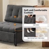 image:imageVINGLI Convertible Sofa Bed Tufted Teddy Fleece Sleeper Chair Bed Couch Armless Living Room Chairs with Adjustable Backrest Pull Out Couch Bed for Small SpacesDark Grey