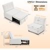 image:imageVINGLI Convertible Sofa Bed Tufted Teddy Fleece Sleeper Chair Bed Couch Armless Living Room Chairs with Adjustable Backrest Pull Out Couch Bed for Small SpacesWhite