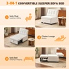 image:imageVINGLI Convertible Sofa Bed Tufted Teddy Fleece Sleeper Chair Bed Couch Armless Living Room Chairs with Adjustable Backrest Pull Out Couch Bed for Small SpacesWhite