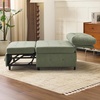 image:imageVINGLI Convertible Sofa Bed Tufted Teddy Fleece Sleeper Chair Bed Couch Armless Living Room Chairs with Adjustable Backrest Pull Out Couch Bed for Small SpacesLight Green