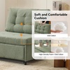image:imageVINGLI Convertible Sofa Bed Tufted Teddy Fleece Sleeper Chair Bed Couch Armless Living Room Chairs with Adjustable Backrest Pull Out Couch Bed for Small SpacesLight Green