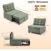 image:imageVINGLI Convertible Sofa Bed Tufted Teddy Fleece Sleeper Chair Bed Couch Armless Living Room Chairs with Adjustable Backrest Pull Out Couch Bed for Small SpacesLight Green