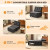 image:imageVINGLI Convertible Sofa Bed Tufted Teddy Fleece Sleeper Chair Bed Couch Armless Living Room Chairs with Adjustable Backrest Pull Out Couch Bed for Small SpacesDark Grey