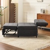 image:imageVINGLI Convertible Sofa Bed Tufted Teddy Fleece Sleeper Chair Bed Couch Armless Living Room Chairs with Adjustable Backrest Pull Out Couch Bed for Small SpacesDark Grey