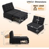image:imageVINGLI Convertible Sofa Bed Tufted Teddy Fleece Sleeper Chair Bed Couch Armless Living Room Chairs with Adjustable Backrest Pull Out Couch Bed for Small SpacesBlack