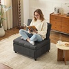 image:imageVINGLI Convertible Sofa Bed Tufted Teddy Fleece Sleeper Chair Bed Couch Armless Living Room Chairs with Adjustable Backrest Pull Out Couch Bed for Small SpacesDark Grey