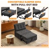 image:imageVINGLI Convertible Sofa Bed Tufted Teddy Fleece Sleeper Chair Bed Couch Armless Living Room Chairs with Adjustable Backrest Pull Out Couch Bed for Small SpacesDark Grey