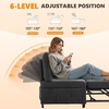 image:imageVINGLI Convertible Sofa Bed Tufted Teddy Fleece Sleeper Chair Bed Couch Armless Living Room Chairs with Adjustable Backrest Pull Out Couch Bed for Small SpacesDark Grey