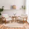 image:imageVINGLI Cozy Living Room Chairs Linen Pink Accent Chairs Set of 2 Wood Lounge Chairs for Bedroom Comfy Mid Century Modern Armchair Upholstered Reading Side Chairs for AdultsFine Linenbeige