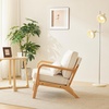 image:imageVINGLI Cozy Living Room Chairs Linen Pink Accent Chairs Set of 2 Wood Lounge Chairs for Bedroom Comfy Mid Century Modern Armchair Upholstered Reading Side Chairs for AdultsCoarse Linenbeige