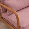 image:imageVINGLI Cozy Living Room Chairs Linen Pink Accent Chairs Set of 2 Wood Lounge Chairs for Bedroom Comfy Mid Century Modern Armchair Upholstered Reading Side Chairs for AdultsLinenpink