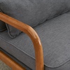 image:imageVINGLI Cozy Living Room Chairs Linen Pink Accent Chairs Set of 2 Wood Lounge Chairs for Bedroom Comfy Mid Century Modern Armchair Upholstered Reading Side Chairs for AdultsLinendark Grey