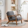 image:imageVINGLI Cozy Living Room Chairs Linen Pink Accent Chairs Set of 2 Wood Lounge Chairs for Bedroom Comfy Mid Century Modern Armchair Upholstered Reading Side Chairs for AdultsLinendark Grey