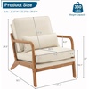 image:imageVINGLI Cozy Living Room Chairs Linen Pink Accent Chairs Set of 2 Wood Lounge Chairs for Bedroom Comfy Mid Century Modern Armchair Upholstered Reading Side Chairs for AdultsFine Linenbeige