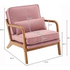 image:imageVINGLI Cozy Living Room Chairs Linen Pink Accent Chairs Set of 2 Wood Lounge Chairs for Bedroom Comfy Mid Century Modern Armchair Upholstered Reading Side Chairs for AdultsLinenpink