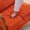 image:imageVINGLI Cozy Living Room Chairs Linen Pink Accent Chairs Set of 2 Wood Lounge Chairs for Bedroom Comfy Mid Century Modern Armchair Upholstered Reading Side Chairs for AdultsLinenburnt Orange