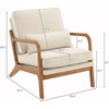 image:imageVINGLI Cozy Living Room Chairs Linen Pink Accent Chairs Set of 2 Wood Lounge Chairs for Bedroom Comfy Mid Century Modern Armchair Upholstered Reading Side Chairs for AdultsFine Linenbeige