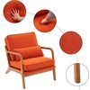 image:imageVINGLI Cozy Living Room Chairs Linen Pink Accent Chairs Set of 2 Wood Lounge Chairs for Bedroom Comfy Mid Century Modern Armchair Upholstered Reading Side Chairs for AdultsLinenburnt Orange