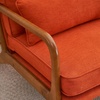 image:imageVINGLI Cozy Living Room Chairs Linen Pink Accent Chairs Set of 2 Wood Lounge Chairs for Bedroom Comfy Mid Century Modern Armchair Upholstered Reading Side Chairs for AdultsLinenburnt Orange