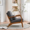 image:imageVINGLI Cozy Living Room Chairs Linen Pink Accent Chairs Set of 2 Wood Lounge Chairs for Bedroom Comfy Mid Century Modern Armchair Upholstered Reading Side Chairs for AdultsLinendark Grey