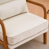image:imageVINGLI Cozy Living Room Chairs Linen Pink Accent Chairs Set of 2 Wood Lounge Chairs for Bedroom Comfy Mid Century Modern Armchair Upholstered Reading Side Chairs for AdultsFine Linenbeige