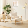 image:imageVINGLI Cozy Living Room Chairs Linen Pink Accent Chairs Set of 2 Wood Lounge Chairs for Bedroom Comfy Mid Century Modern Armchair Upholstered Reading Side Chairs for AdultsCoarse Linenbeige