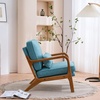 image:imageVINGLI Cozy Living Room Chairs Linen Pink Accent Chairs Set of 2 Wood Lounge Chairs for Bedroom Comfy Mid Century Modern Armchair Upholstered Reading Side Chairs for AdultsLinenteal