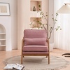 image:imageVINGLI Cozy Living Room Chairs Linen Pink Accent Chairs Set of 2 Wood Lounge Chairs for Bedroom Comfy Mid Century Modern Armchair Upholstered Reading Side Chairs for AdultsLinenpink
