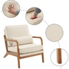 image:imageVINGLI Cozy Living Room Chairs Linen Pink Accent Chairs Set of 2 Wood Lounge Chairs for Bedroom Comfy Mid Century Modern Armchair Upholstered Reading Side Chairs for AdultsFine Linenbeige