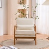 image:imageVINGLI Cozy Living Room Chairs Linen Pink Accent Chairs Set of 2 Wood Lounge Chairs for Bedroom Comfy Mid Century Modern Armchair Upholstered Reading Side Chairs for AdultsFine Linenbeige