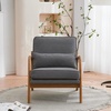 image:imageVINGLI Cozy Living Room Chairs Linen Pink Accent Chairs Set of 2 Wood Lounge Chairs for Bedroom Comfy Mid Century Modern Armchair Upholstered Reading Side Chairs for AdultsLinendark Grey