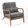 image:imageVINGLI Cozy Living Room Chairs Linen Pink Accent Chairs Set of 2 Wood Lounge Chairs for Bedroom Comfy Mid Century Modern Armchair Upholstered Reading Side Chairs for AdultsLinendark Grey