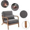 image:imageVINGLI Cozy Living Room Chairs Linen Pink Accent Chairs Set of 2 Wood Lounge Chairs for Bedroom Comfy Mid Century Modern Armchair Upholstered Reading Side Chairs for AdultsLinendark Grey