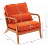 image:imageVINGLI Cozy Living Room Chairs Linen Pink Accent Chairs Set of 2 Wood Lounge Chairs for Bedroom Comfy Mid Century Modern Armchair Upholstered Reading Side Chairs for AdultsLinenburnt Orange