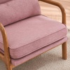 image:imageVINGLI Cozy Living Room Chairs Linen Pink Accent Chairs Set of 2 Wood Lounge Chairs for Bedroom Comfy Mid Century Modern Armchair Upholstered Reading Side Chairs for AdultsLinenpink
