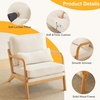 image:imageVINGLI Cozy Living Room Chairs Linen Pink Accent Chairs Set of 2 Wood Lounge Chairs for Bedroom Comfy Mid Century Modern Armchair Upholstered Reading Side Chairs for AdultsCoarse Linenbeige