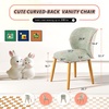 image:imageVINGLI Cute CloudBack Armless Vanity Chair with No Wheels Modern Desk Chair with 4 Solid Wood Legs for Girls Plush Chenille Velvet Comfy Makeup Accent Chair for BedroomLiving RoomOffice BeigeGrass Green