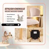 image:imageVINGLI Cute CloudBack Armless Vanity Chair with No Wheels Modern Desk Chair with 4 Solid Wood Legs for Girls Plush Chenille Velvet Comfy Makeup Accent Chair for BedroomLiving RoomOffice BeigeLight Pink