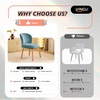 image:imageVINGLI Cute CloudBack Armless Vanity Chair with No Wheels Modern Desk Chair with 4 Solid Wood Legs for Girls Plush Chenille Velvet Comfy Makeup Accent Chair for BedroomLiving RoomOffice BeigeOcean Blue