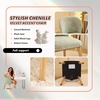 image:imageVINGLI Cute CloudBack Armless Vanity Chair with No Wheels Modern Desk Chair with 4 Solid Wood Legs for Girls Plush Chenille Velvet Comfy Makeup Accent Chair for BedroomLiving RoomOffice BeigeGrass Green