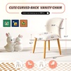 image:imageVINGLI Cute CloudBack Armless Vanity Chair with No Wheels Modern Desk Chair with 4 Solid Wood Legs for Girls Plush Chenille Velvet Comfy Makeup Accent Chair for BedroomLiving RoomOffice BeigeWhite Cream