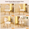 image:imageVINGLI Cute CloudBack Armless Vanity Chair with No Wheels Modern Desk Chair with 4 Solid Wood Legs for Girls Plush Chenille Velvet Comfy Makeup Accent Chair for BedroomLiving RoomOffice BeigeBeige