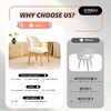 image:imageVINGLI Cute CloudBack Armless Vanity Chair with No Wheels Modern Desk Chair with 4 Solid Wood Legs for Girls Plush Chenille Velvet Comfy Makeup Accent Chair for BedroomLiving RoomOffice BeigeWhite Cream